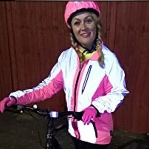 BTR Ladies High Visibility Reflective Silver/Pink Cycling and Running Jacket
